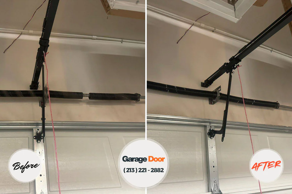 Before and after: garage door repair Union Park, FL